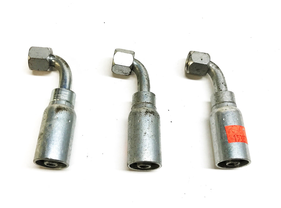 Eaton Weatherhead 3/8" 90 Degree Hydraulic Hose Fitting 06U-666 [Lot of 3] NOS