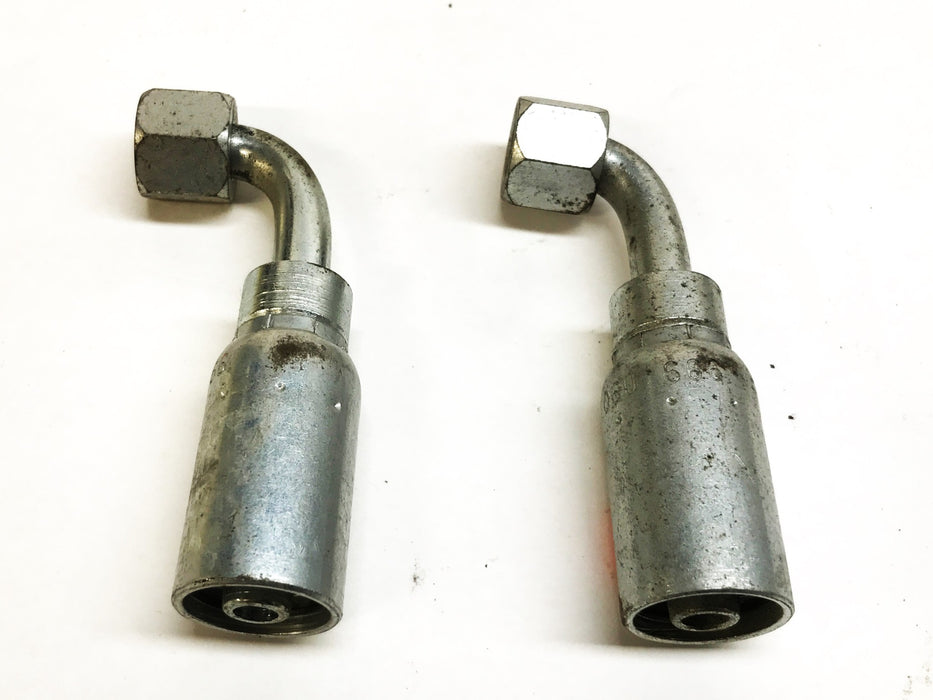 Eaton Weatherhead 3/8" 90 Degree Hydraulic Hose Fitting 06U-666 [Lot of 2] NOS