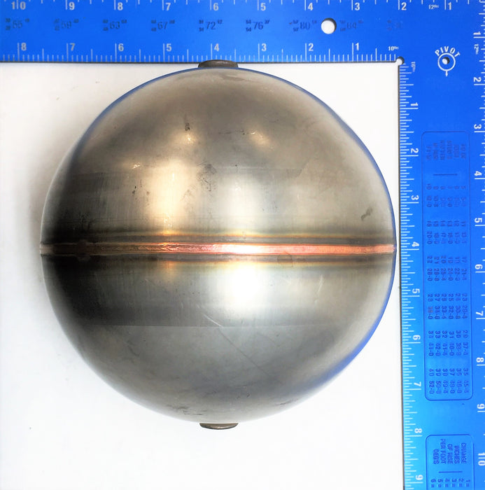 Unbranded Round Stainless Metal Float Ball 10"Dia. Tubed 1/2"Opening NOS