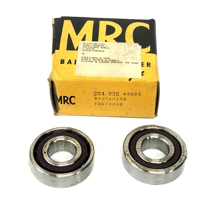 MRC ABEC 5 Angular Contact Ball Bearing Pair 204RDS NOS