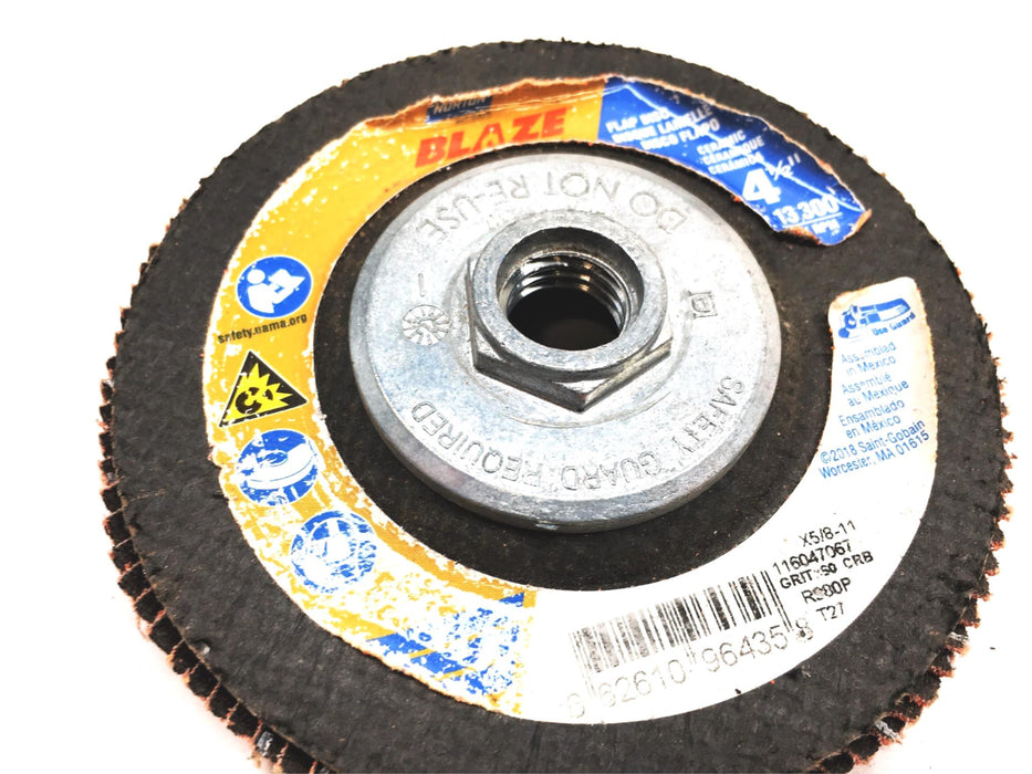 Norton Blaze Flap Disc 13,300 Max RPM 4-1/2X5/8-11 [Lot of 4] NOS