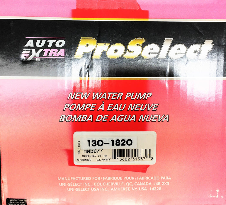 Auto Extra ProSelect Water Pump 130-1820 NOS