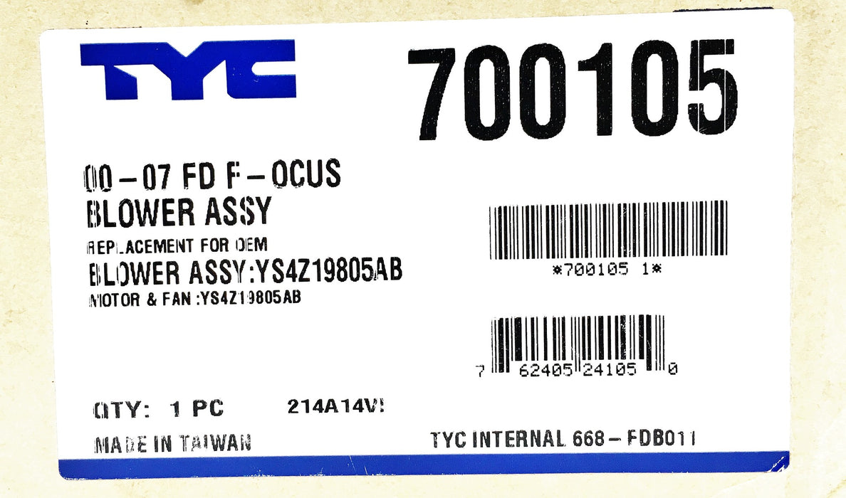 TYC Blower Assembly 700105 NOS
