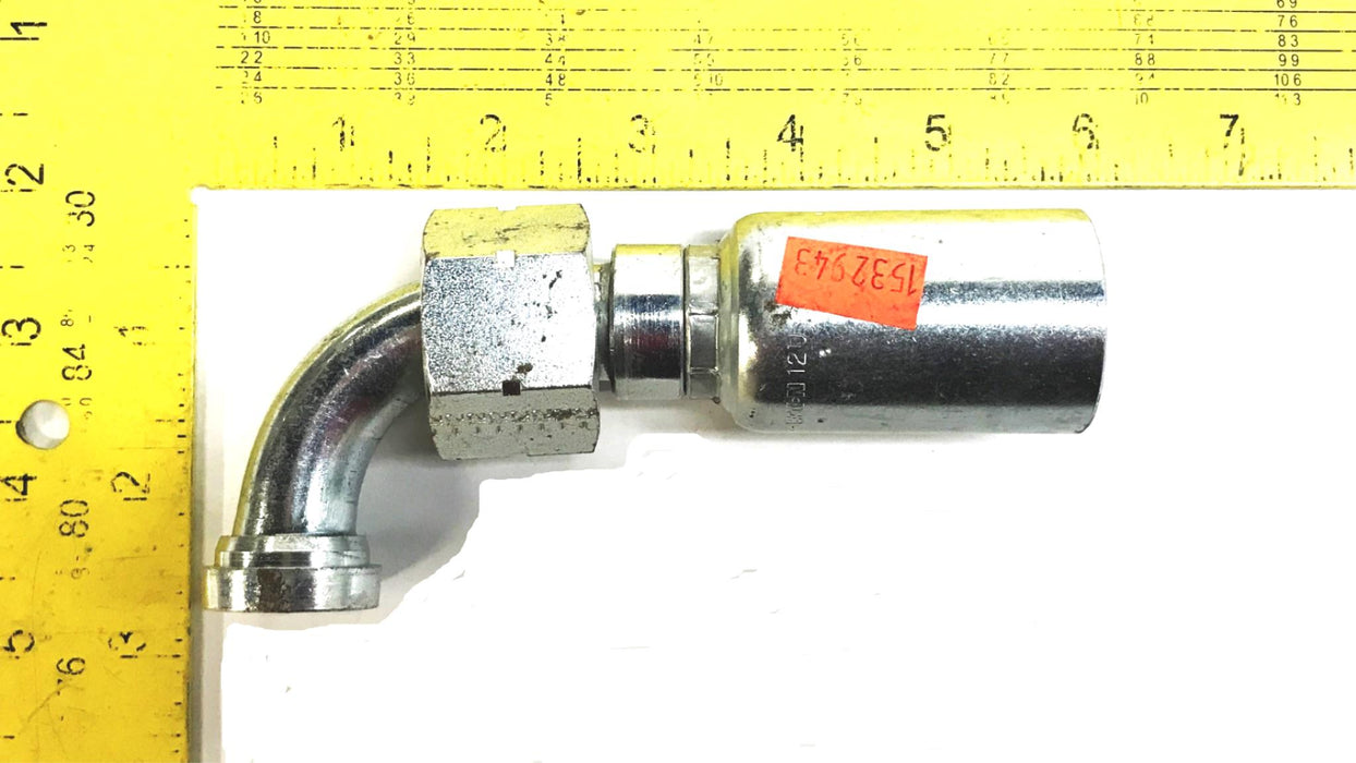 Eaton Weatherhead 3/4" x 3/4" 90 Degree Hydraulic Hose Fitting 12U-A32 NOS