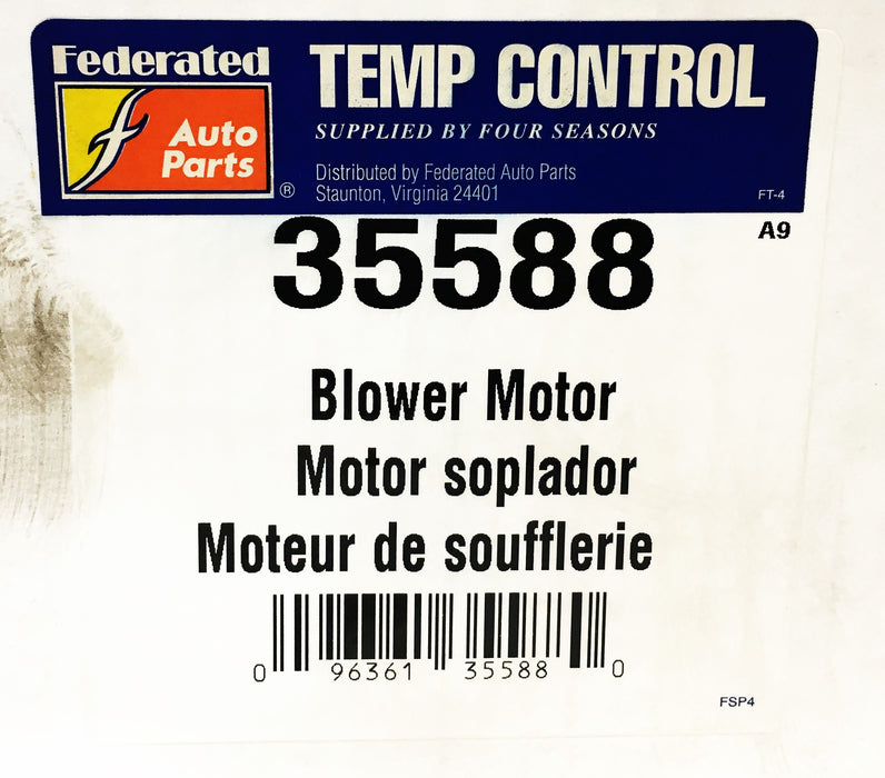 Federated Auto Parts Four Seasons Temp Control 12V Blower Motor 35588 NOS
