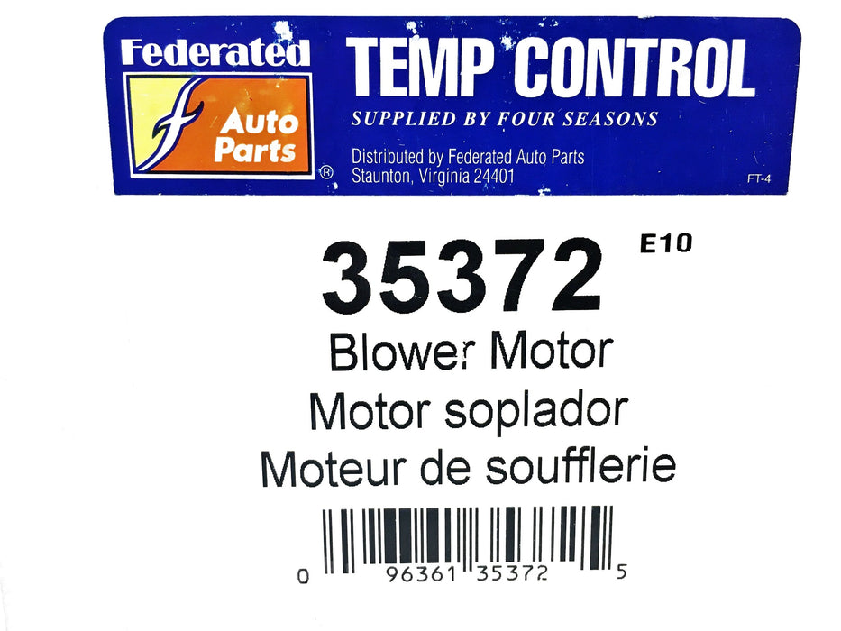 Federated Auto Parts Four Seasons Temp Control 12V Blower Motor 35372 NOS