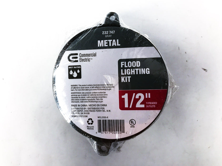Commercial Electric Metal Flood Lighting Kit 232-747 [Lot of 2] NOS