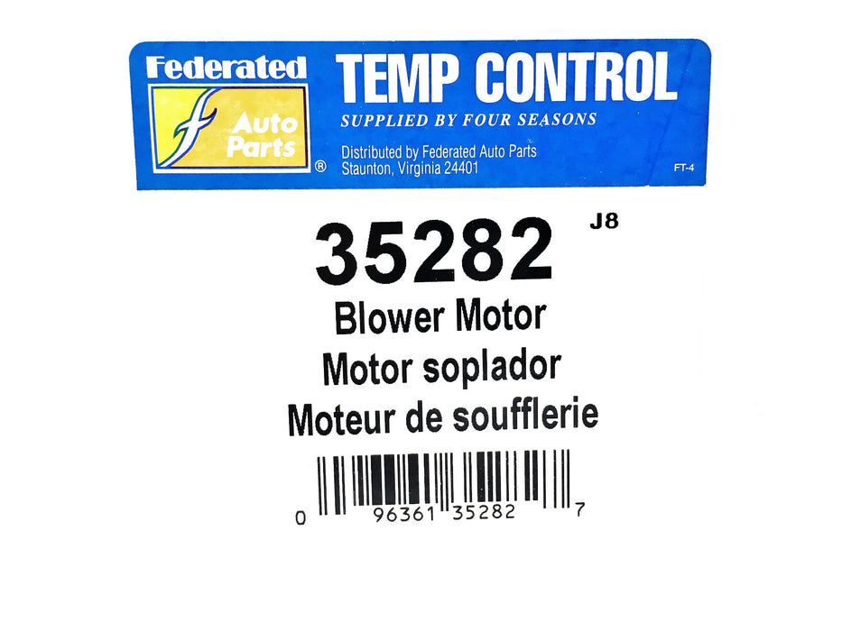 Federated Auto Parts Four Seasons Temp Control 12V Blower Motor 35282 NOS