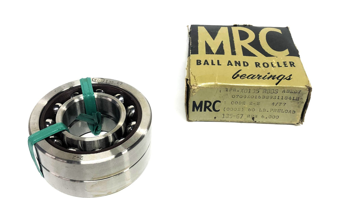 MRC ABEC 7 Angular Contact Ball Bearing Pair X0135-RBDS (135-37, 135-RBDS) NOS