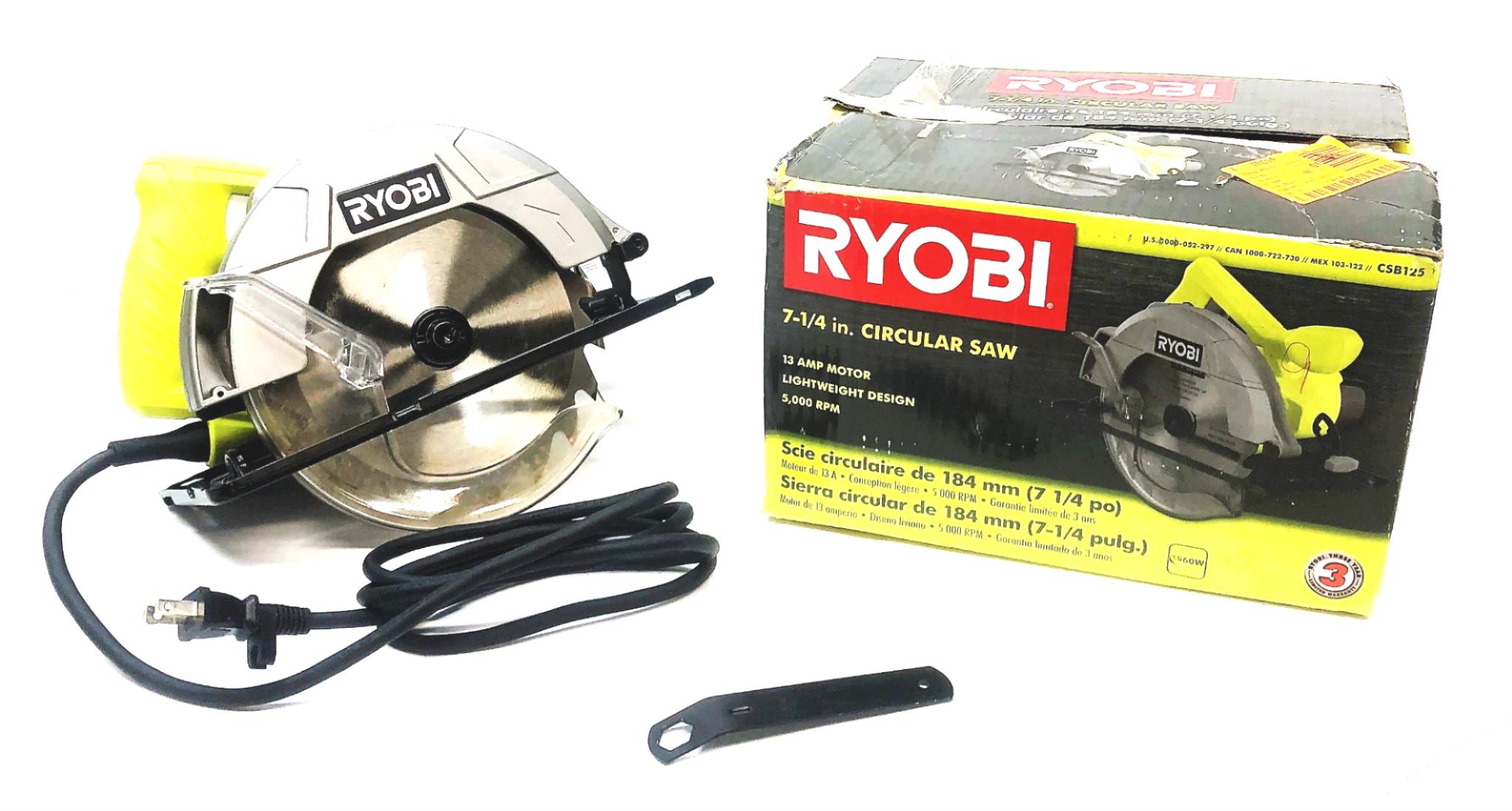 Ryobi 7-1/4 Inch 13AMP Motor 5000RPM Circular Saw With Blade CSB125 US – 