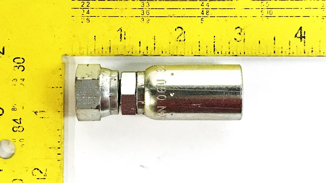 Eaton 3/8" x 3/8" Swivel Hydraulic Hose Fitting 06U-S66 [Lot of 2] NOS