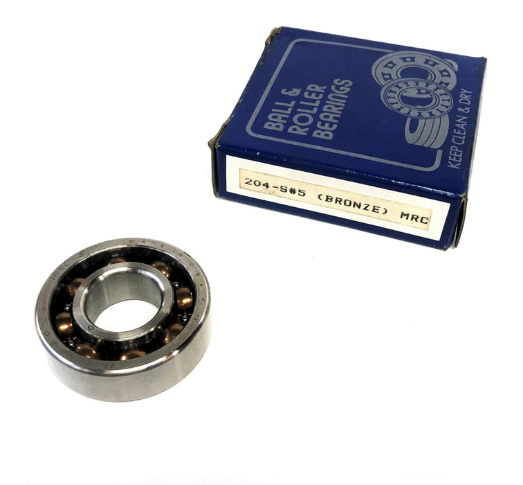 MRC Single Row Ball Bearing With Bronze Shield 204S#5 NOS