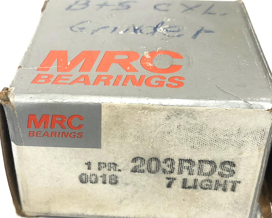 MRC 7 Light Angular Contact Ball Bearing Pair 203RDS NOS