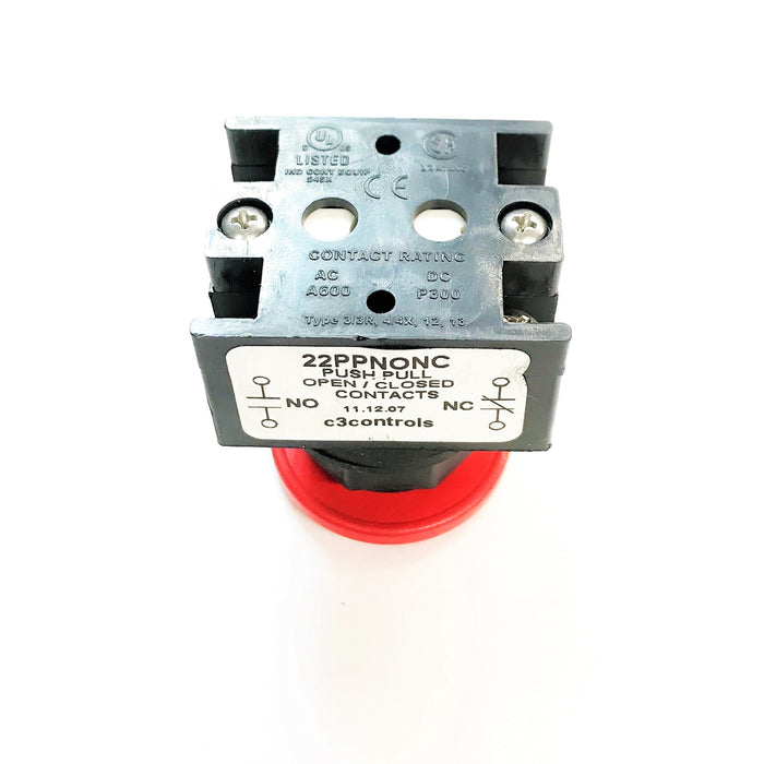 C3 Controls Push Pull Button 22PPNONC NOS