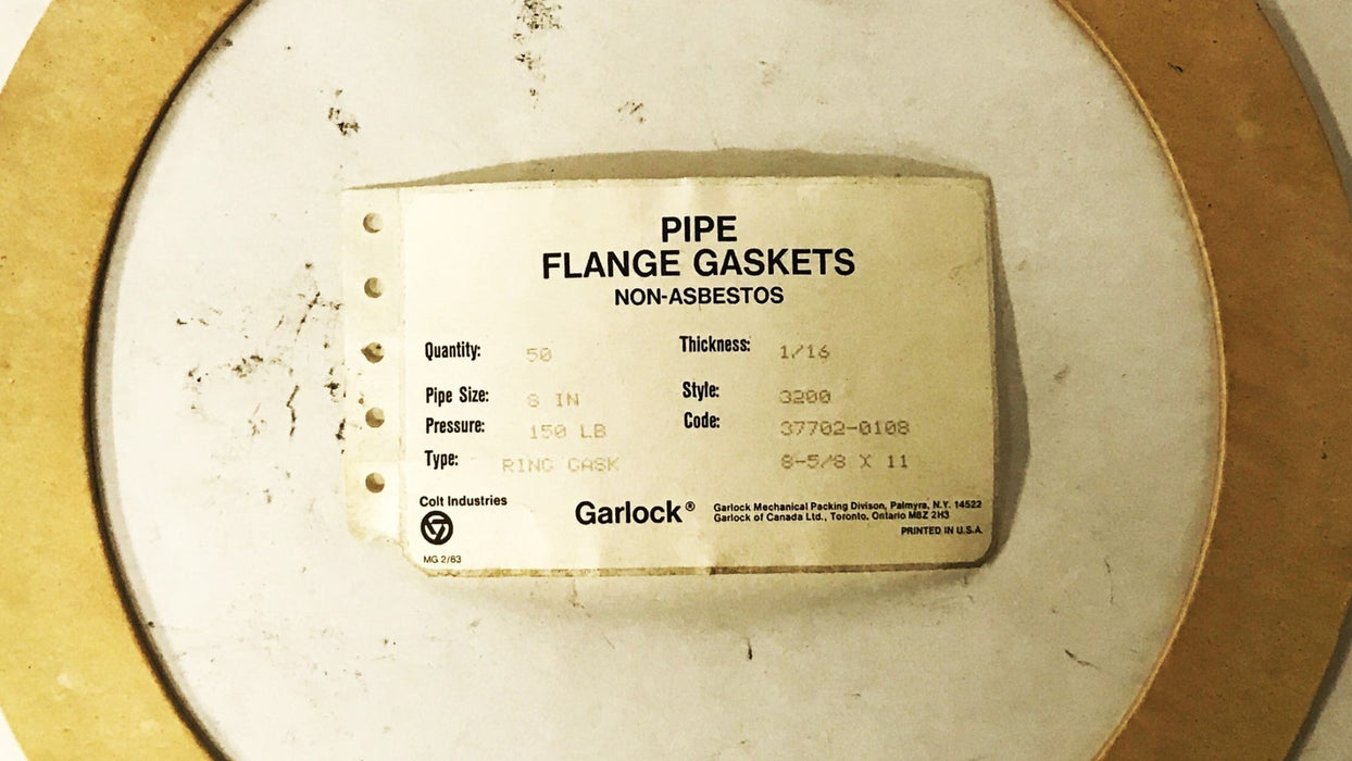 Garlock 11 inch Pipe Flange Gaskets 3200 [Lot of 5] NOS
