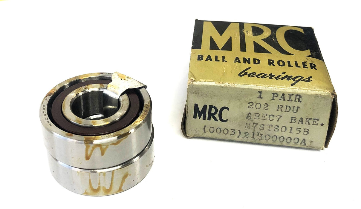 MRC ABEC 7 BAKE Angular Contact Ball Bearing Pair 202RDU NOS