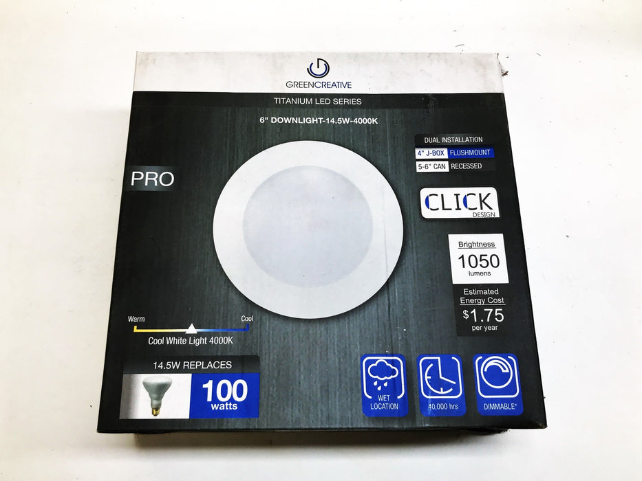 Green Creative 6 inch 14.5 Watt LED Downlight 40847 NOS
