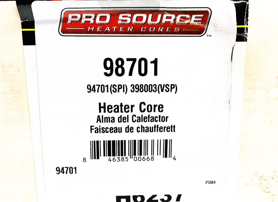 Pro Source Heater Core 98701 NOS