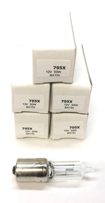 Unbranded 12V 50W Clear White Halogen Bulb 795X [Lot of 5] NOS