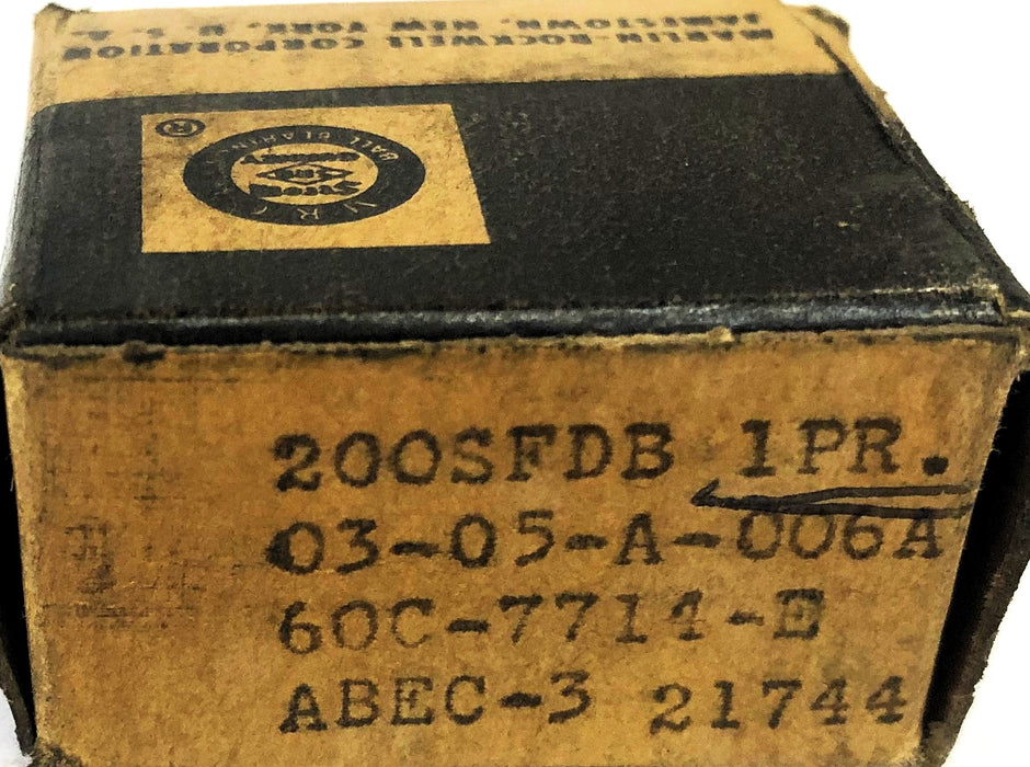 MRC ABEC 3 Angular Contact Ball Bearing Pair 200SFDB NOS