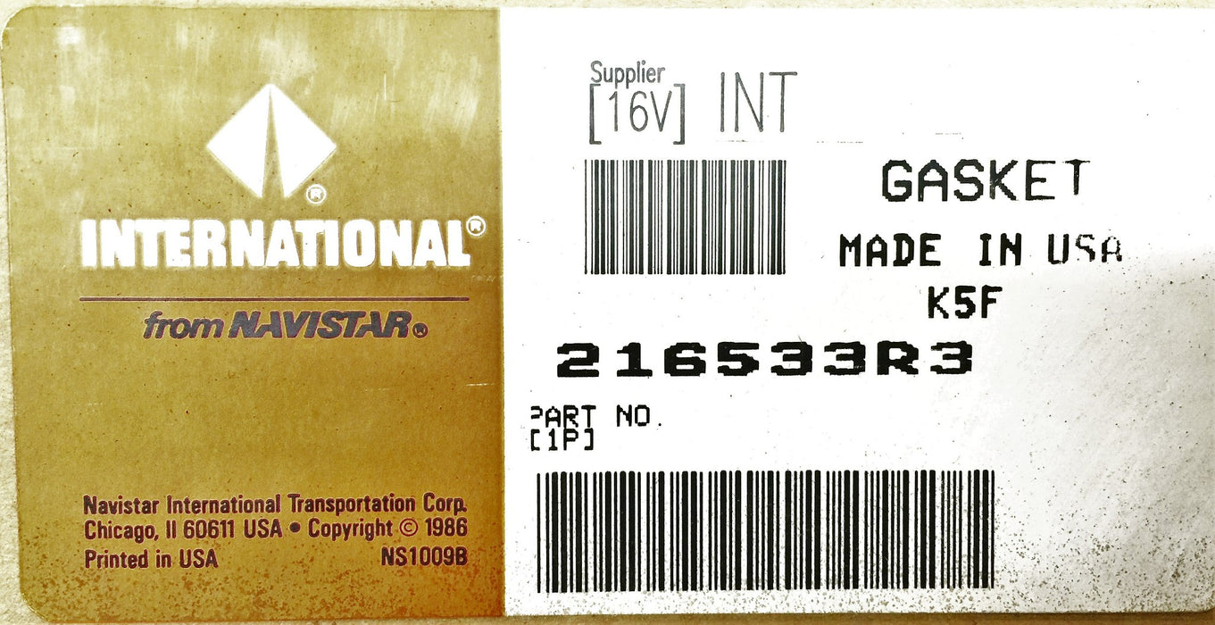 International/Navistar Gasket 216533R3 NOS