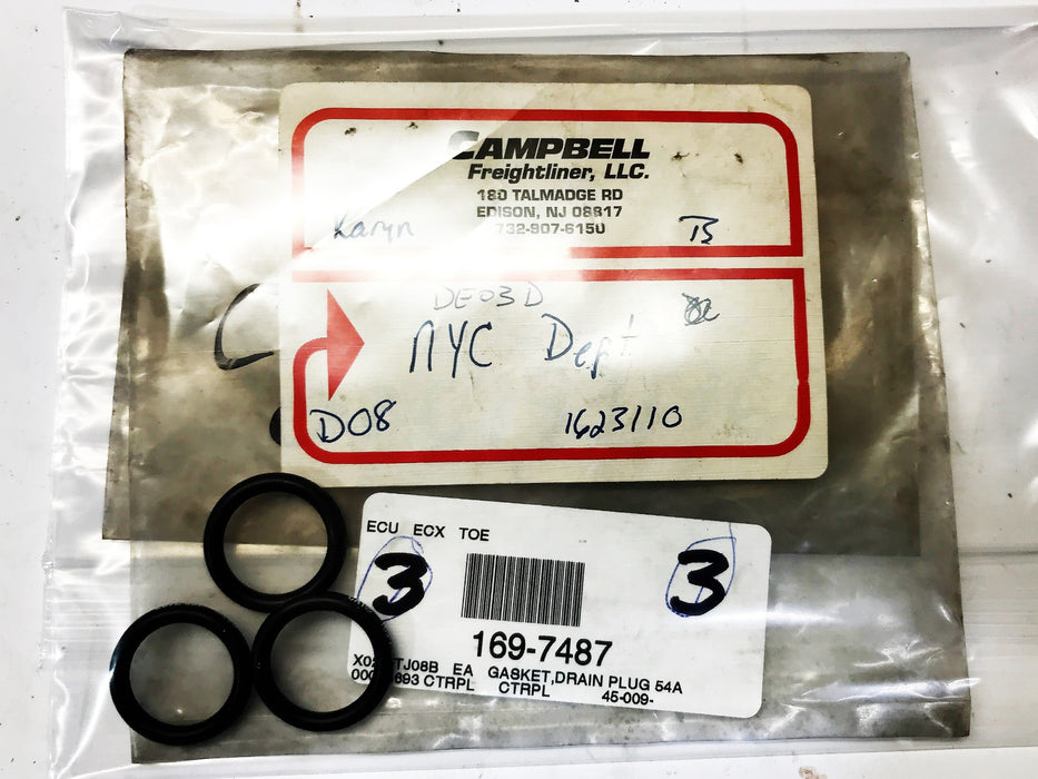 Caterpillar Seal-O-Ring CATERPILLAR SEAL-O-Ring 1-1697487-1207477 [Lot of 3] NOS