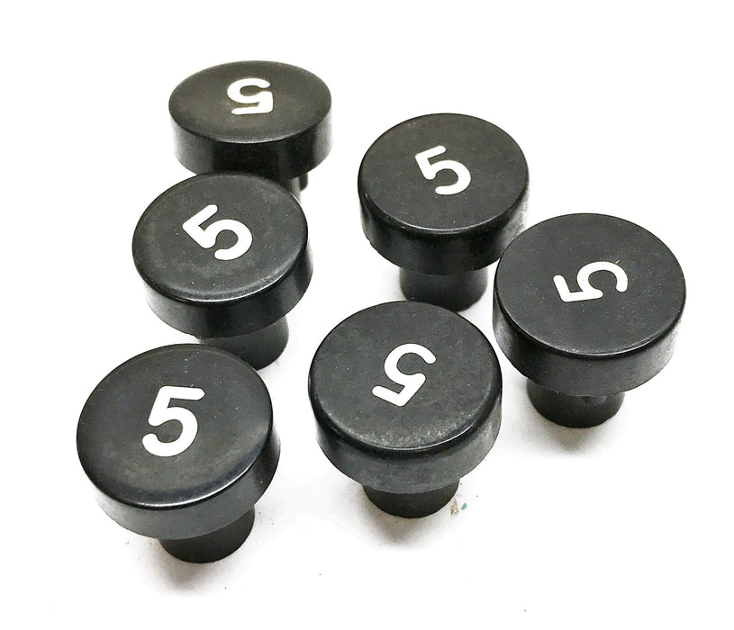 OTIS 7/8" Marked "5" Hot Stamped Elevator Panel Button A323AF1-5 [Lot of 6]