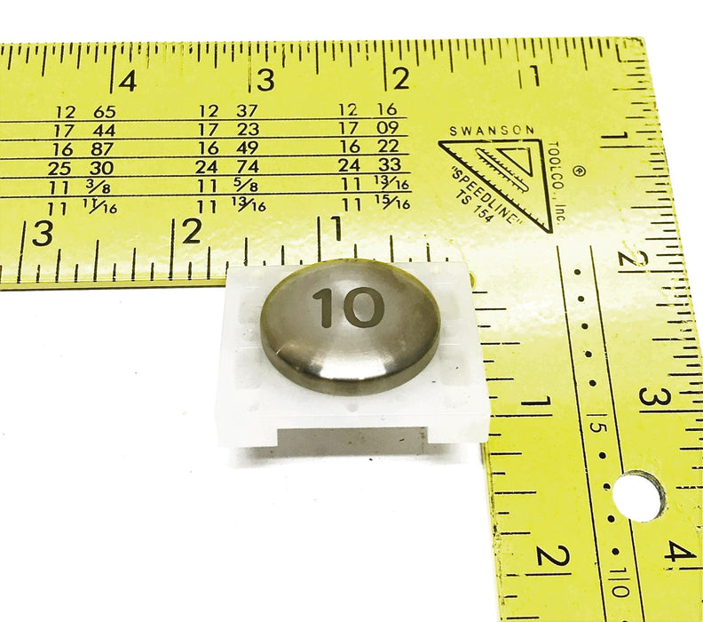 Unbranded Marked "10" Illuminated Elevator Panel Button NOS