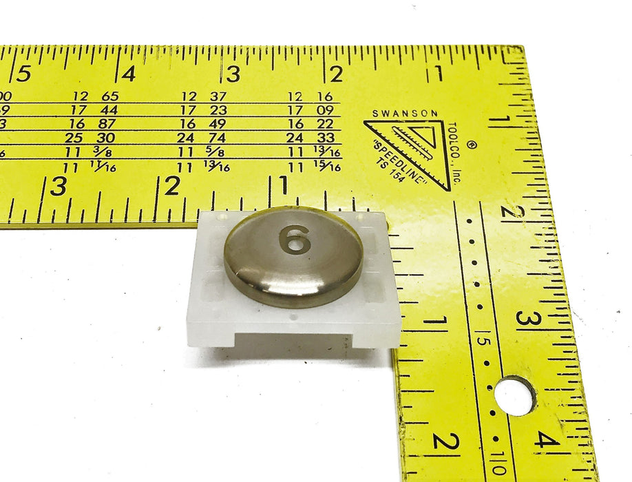 Unbranded Marked "6" Illuminated Elevator Panel Button NOS