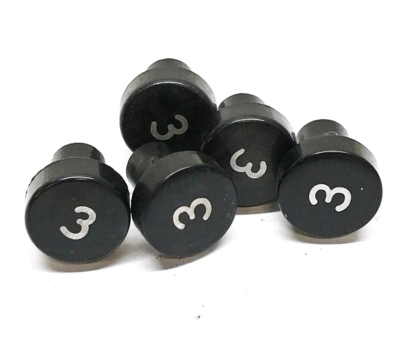 OTIS 7/8" Marked "3" Hot Stamped Elevator Panel Button A323AF1-3 [Lot of 5]