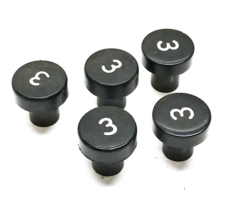 OTIS 7/8" Marked "3" Hot Stamped Elevator Panel Button A323AF1-3 [Lot of 5]