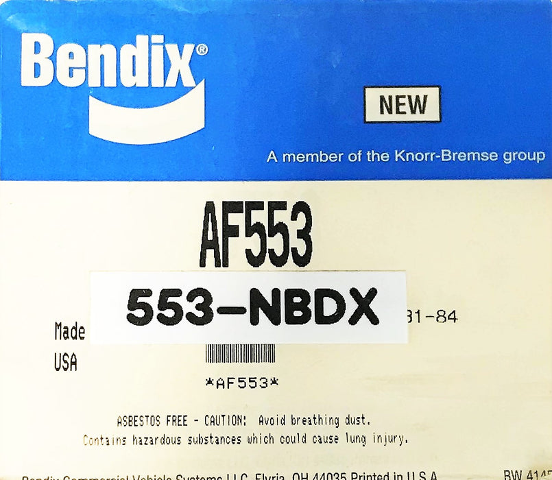Bendix Lined Brake Shoe AF553 NOS