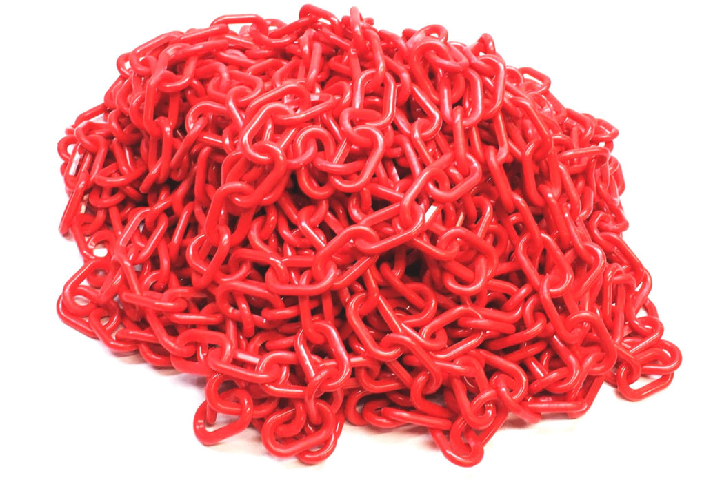 Mr. Chain 100 Foot Red 2 Inch Heavy Duty Plastic Chain Barrier 51005-100 NOS