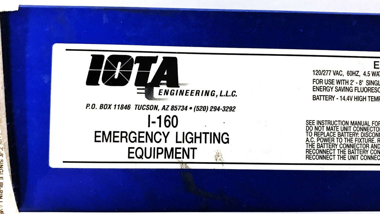 IOTA Emergency Lighting Battery Pack Ballast I-160 USED