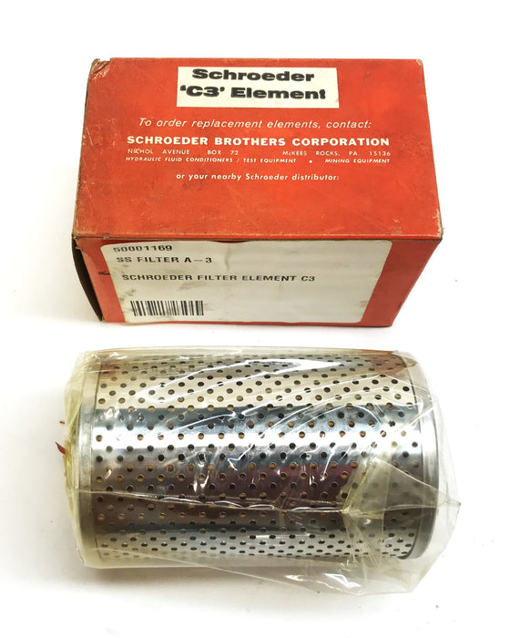 Schroeder Hydraulic Filter Element C-3 [Lot of 2] NOS