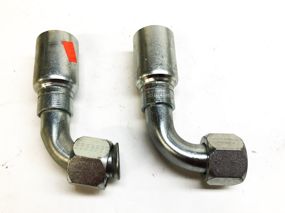 Eaton 1" x 1" 90 Degree Swivel Hydraulic Hose Fitting 16U-676 [Lot of 2] NOS