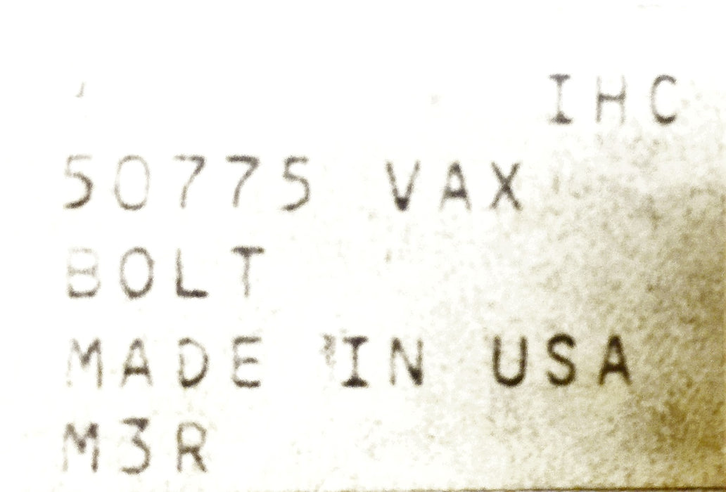 International Harvester/IHC Bolt and Nut 50775VAX [Lot of 3] NOS