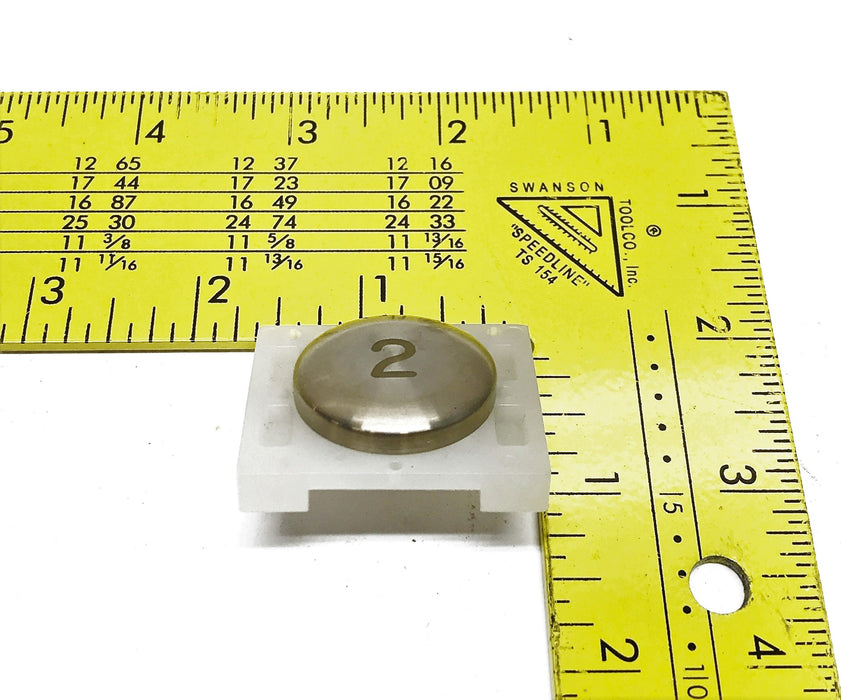 Unbranded Marked "2" Illuminated Elevator Panel Button NOS