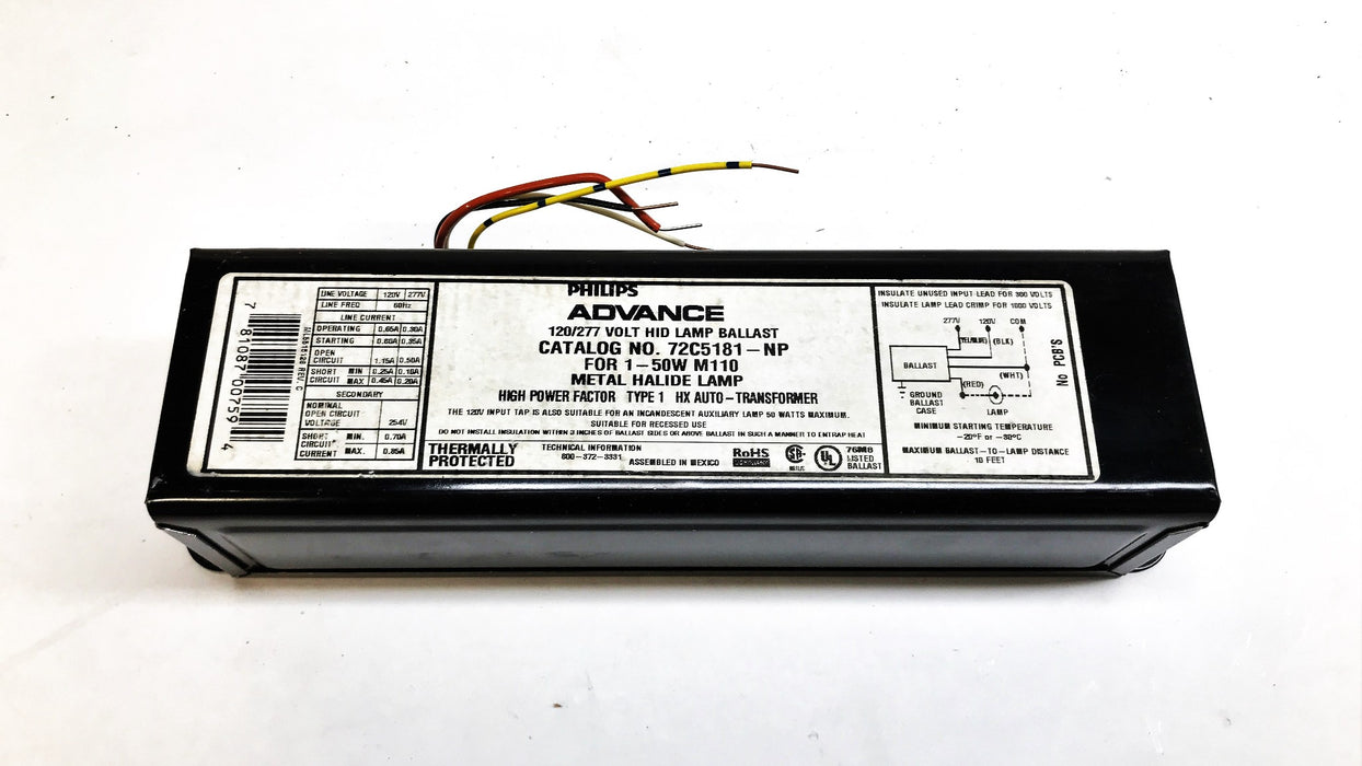 Philips Lighting Ballast 72C5181NP001 NOS