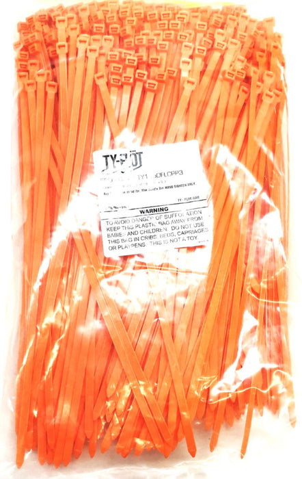 Ty-Flot 500 Pcs Orange Floating 14.6X0.3 Inch 50LB Cable Ties TY1450FLCPP3 NOS