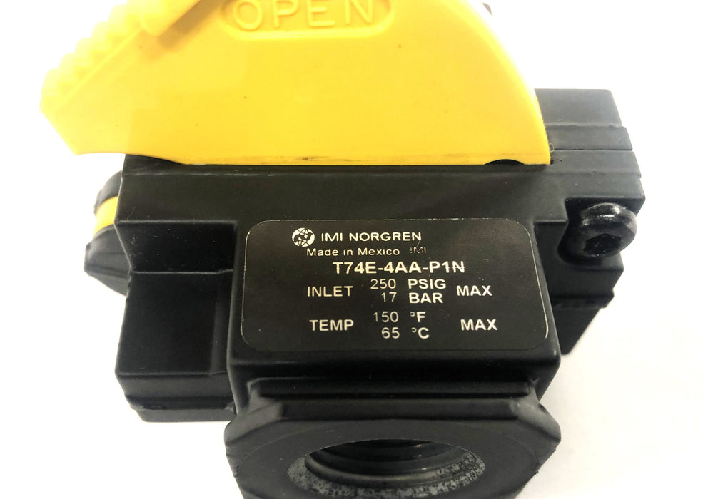 IMI Norgren Shut Off Valve T74E-4AA-P1N NOS
