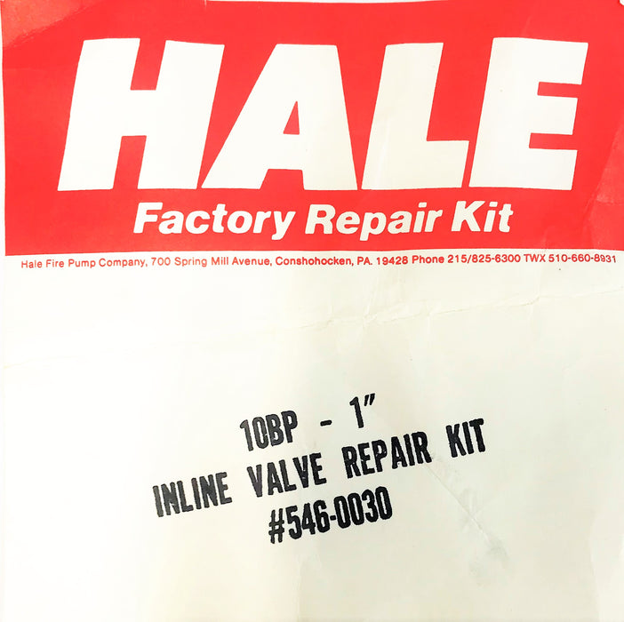 Hale 1" Valve Repair Kit 546-0030 NOS