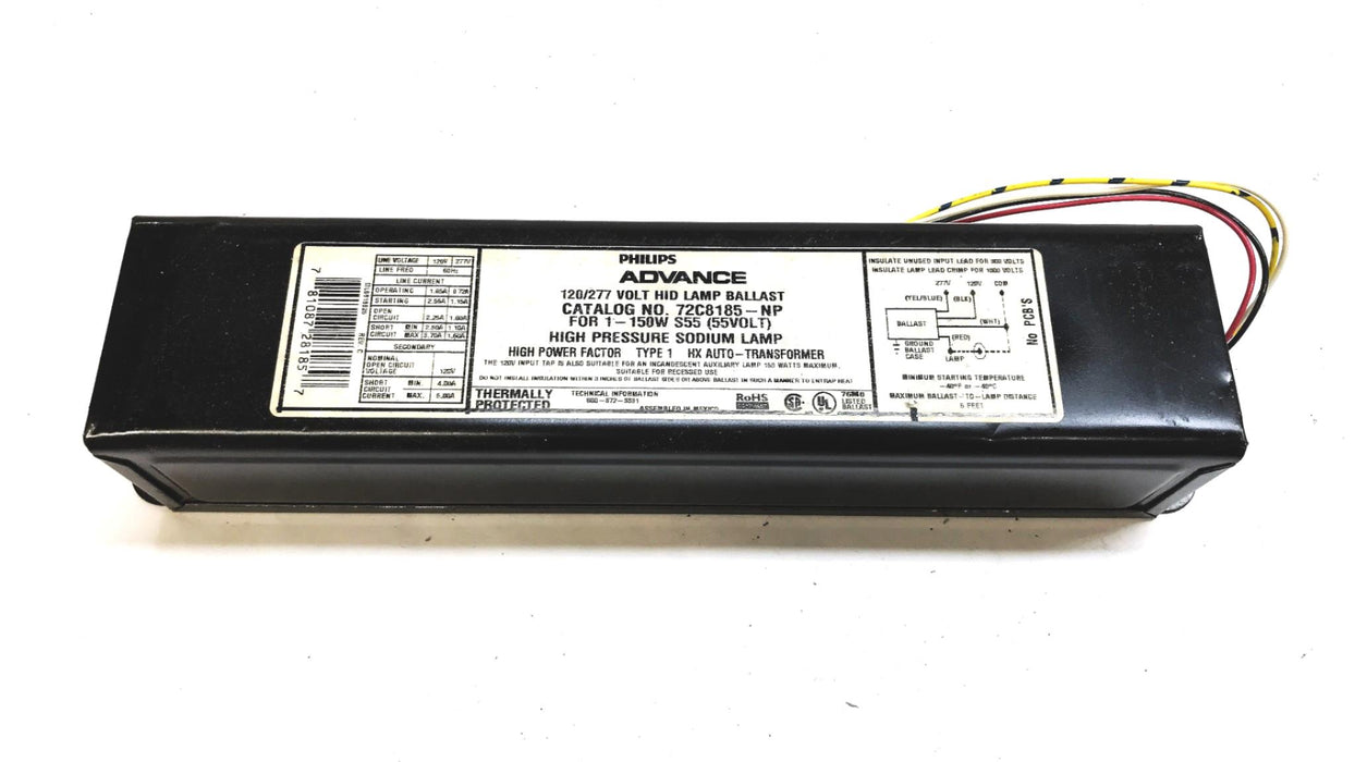 Philips Advance Lamp Ballast 72C8185NP NOS