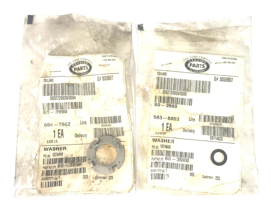 Toro Planetary Gear Washer + Thrust Washer Set (2 Washers) 60-3980/60-3990 NOS
