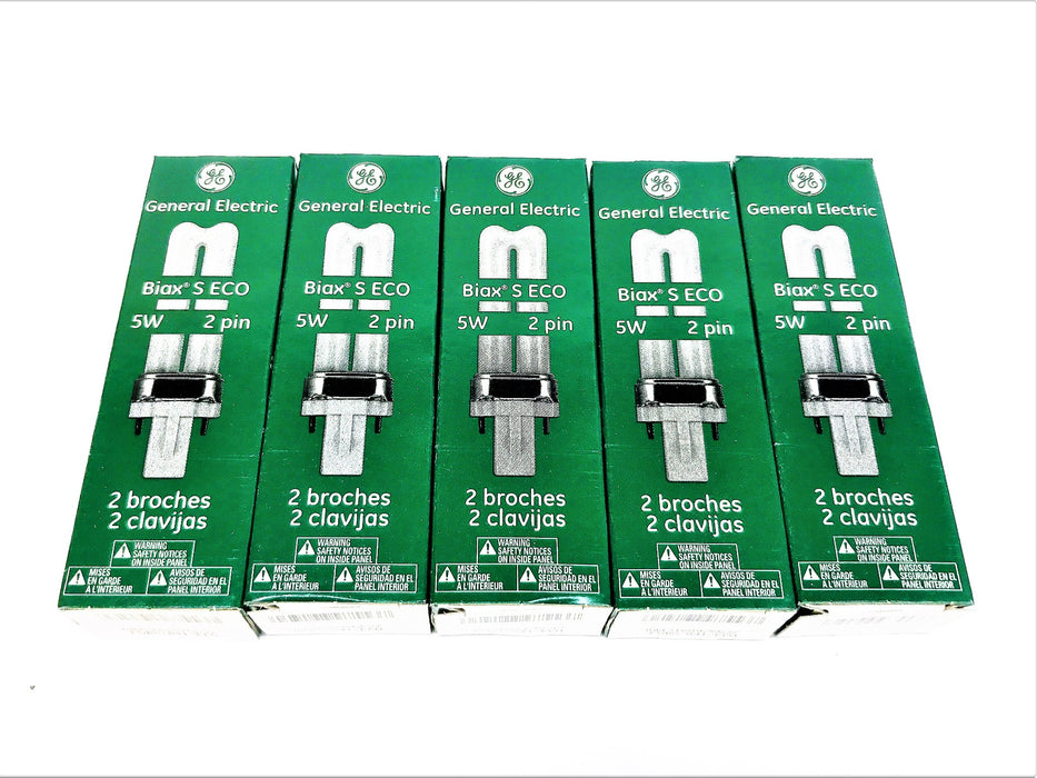 General Electric 5 Watt Single Tube 2 Pin Fluorescent Lamp F5BX  [Lot of 5] NOS