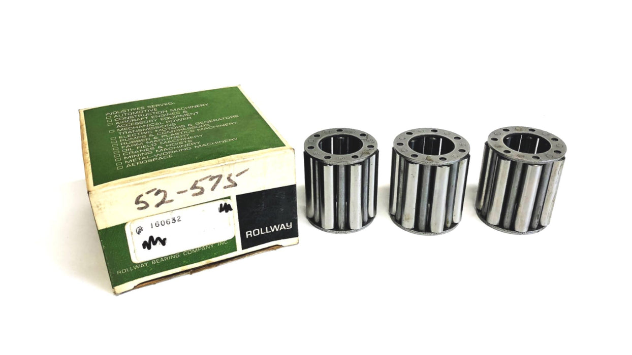 Rollway Needle Roller Bearing 160632 [Lot of 3] NOS