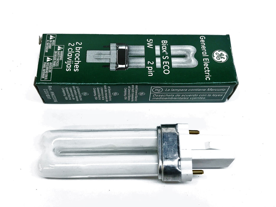 General Electric 5 Watt Single Tube 2 Pin Fluorescent Lamp F5BX  [Lot of 5] NOS