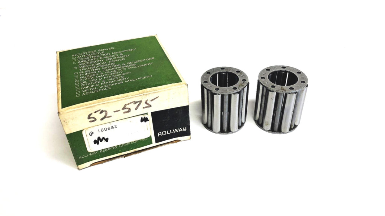 Rollway Needle Roller Bearing 160632 [Lot of 2] NOS