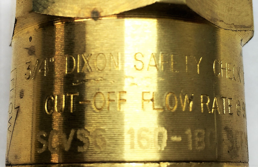 DIXON 3/4" Safety Check Valve SCVS6 160-180 SCFM NOS