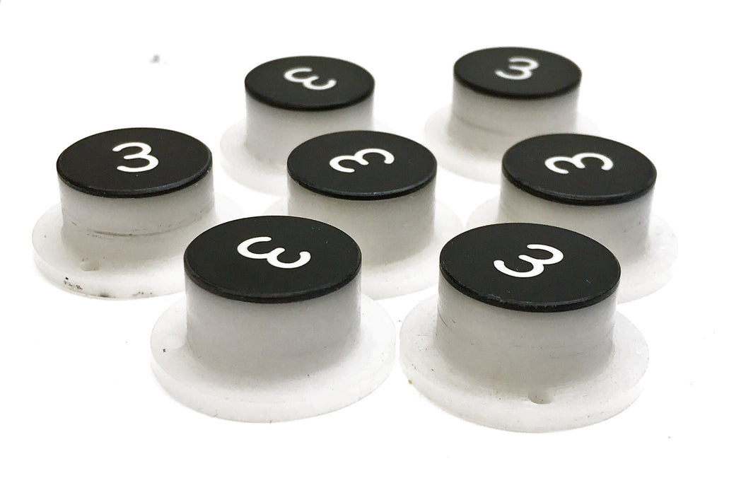SRW Elevator Push Button Cap Marked "3" [Lot of 7] NOS